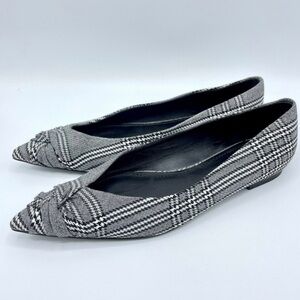 Maje Prince De Galles‎ Checked Pointed Toe Flats In Carreaux